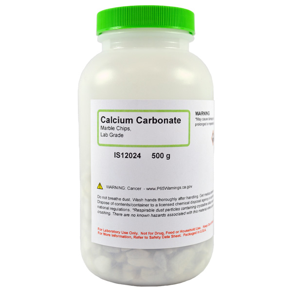 Calcium Carbonate, Marble Chips, Lab Grade, 500g