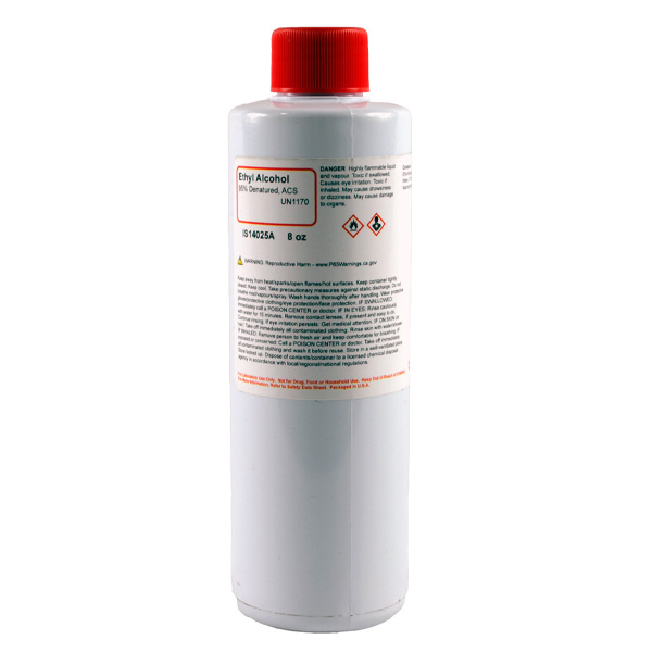Ethyl Alcohol, 95% Denatured, Reagent Grade, 8oz