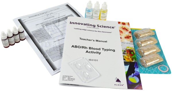 Aldon Innovating Science Simulated ABO Rh Blood Typing Kit